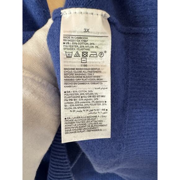 Old Navy Blue Fleece Button Front Cardigan Sweater Women’s Size 3X - Picture 5 of 5